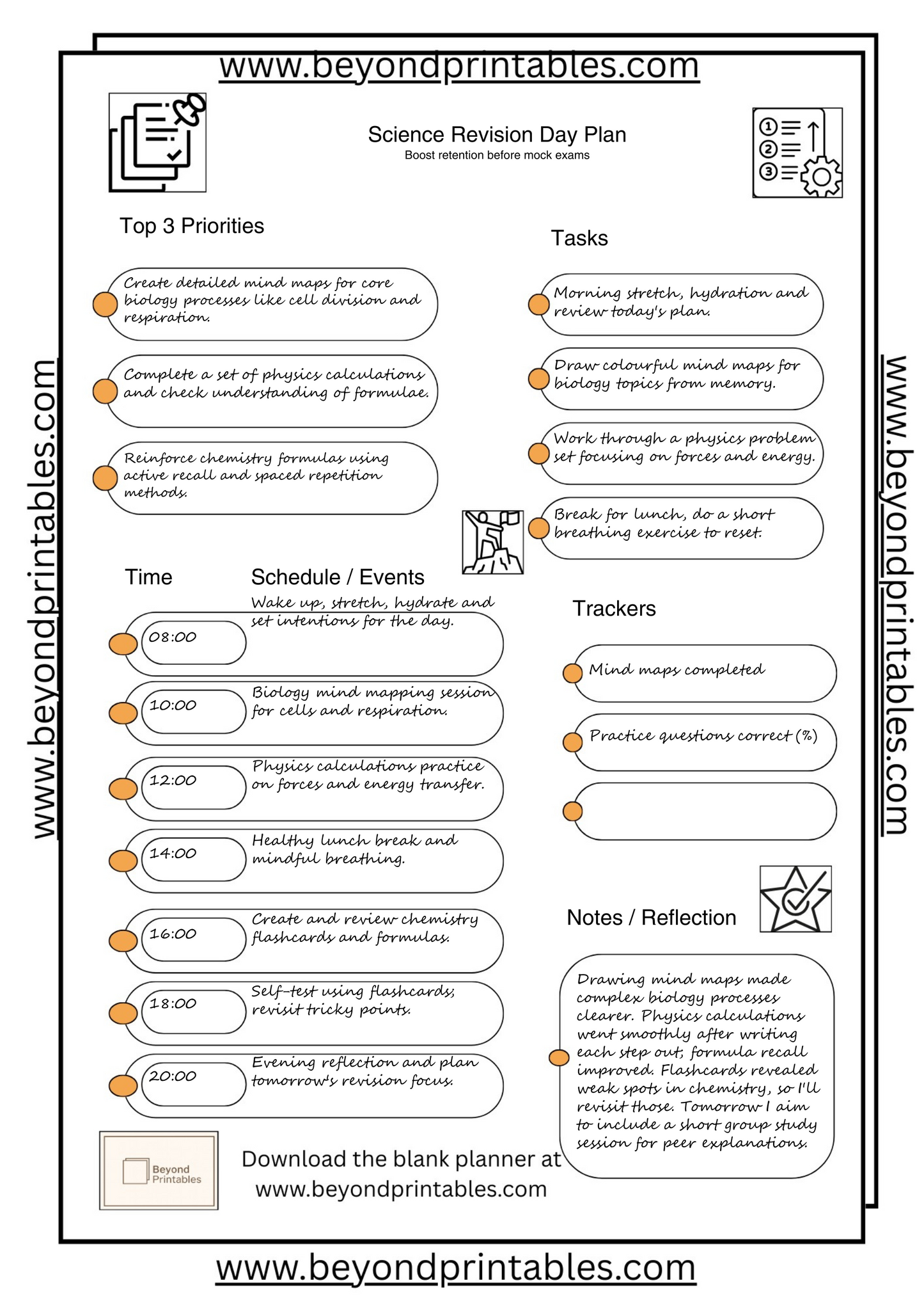 Science Revision Day Plan (Set)