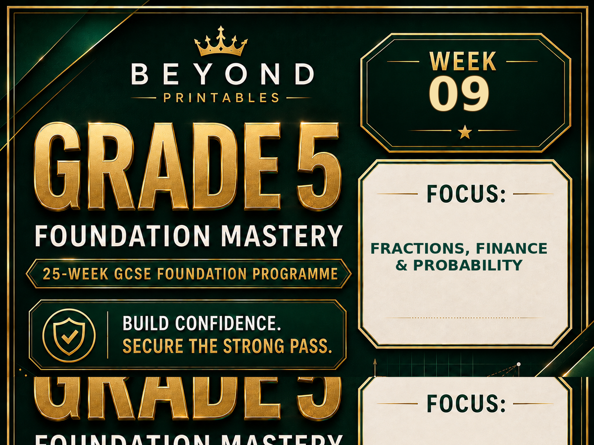 Grade 5 GCSE Foundation Mastery Retrieval - Week 09 | Questions, Answers and Support