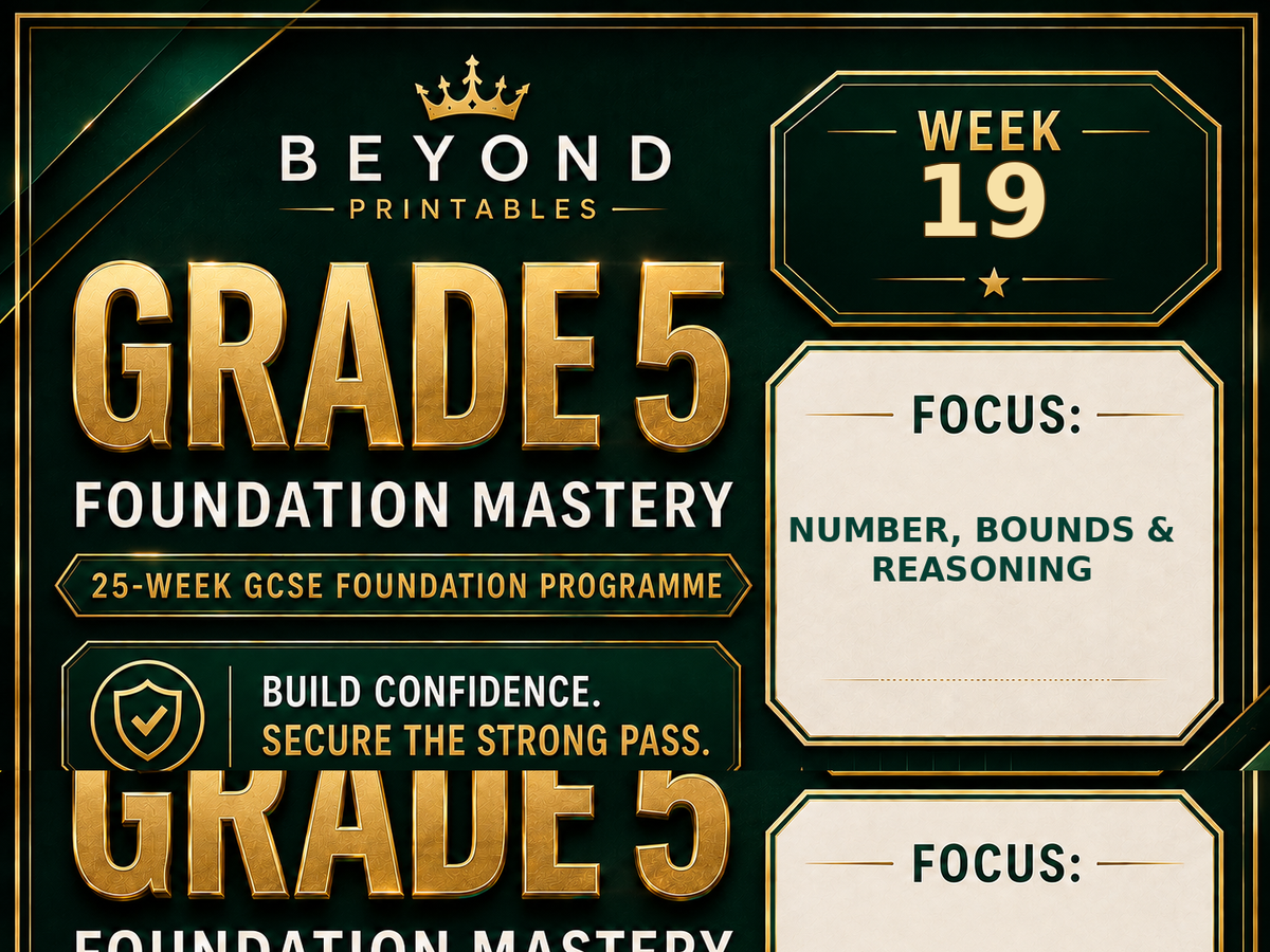 Grade 5 GCSE Foundation Mastery Retrieval - Week 19 | Questions, Answers and Support
