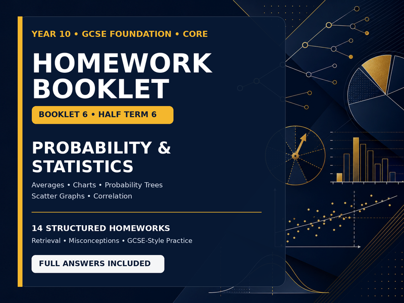 Year 10 Maths Homework Booklet – GCSE Foundation Core | Half Term 6 Probability — cover
