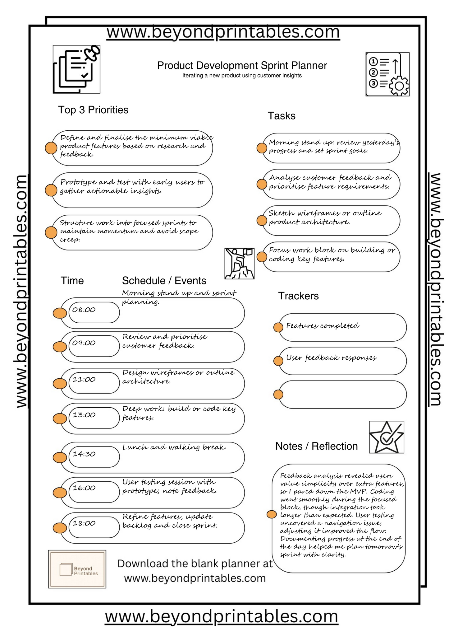 Product Development Sprint Planner (Set)