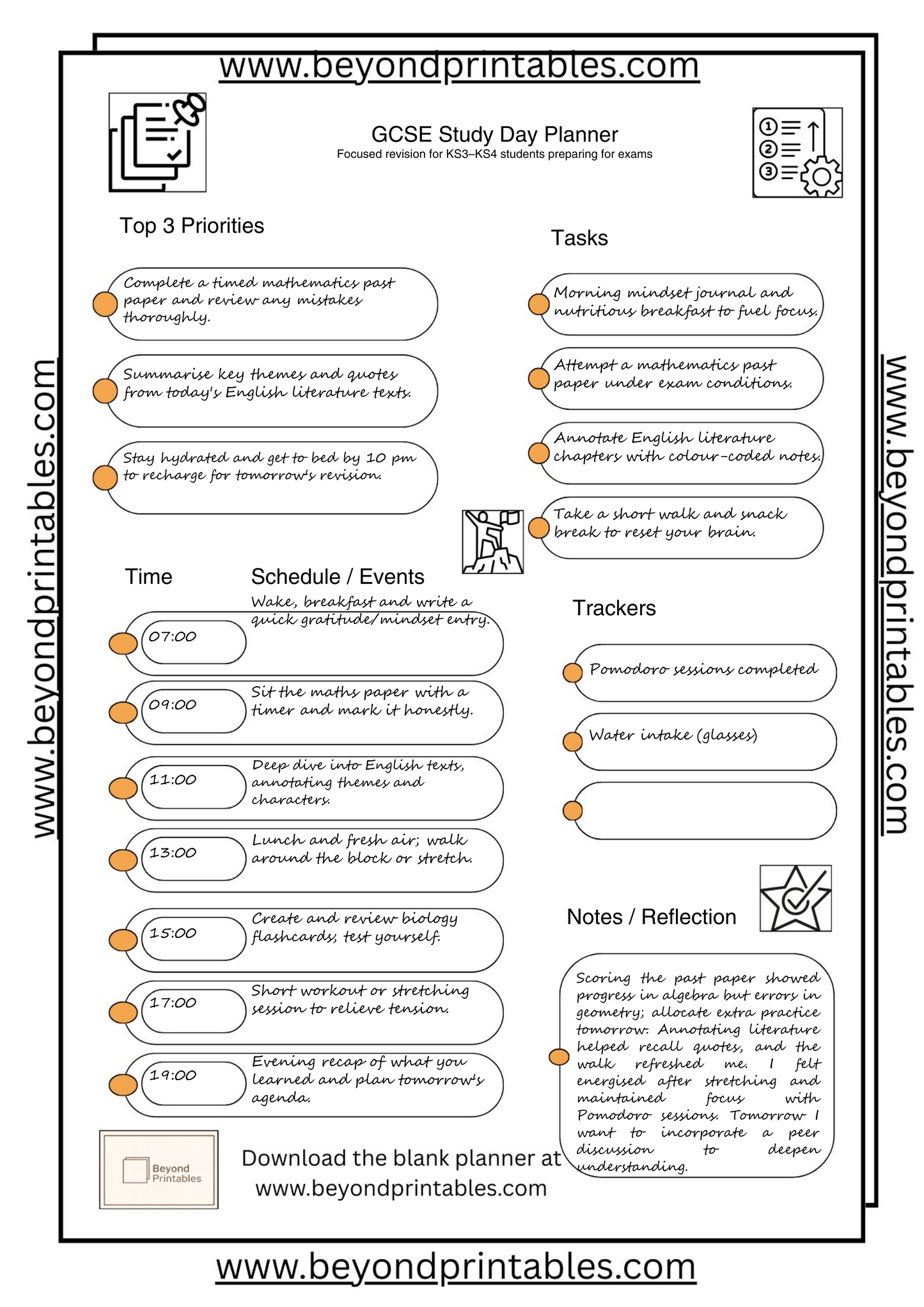 GCSE Study Day Planner (Set)