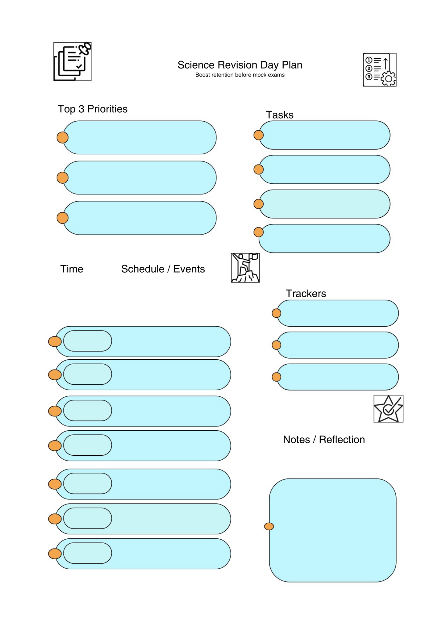 Science Revision Day Plan (Set)