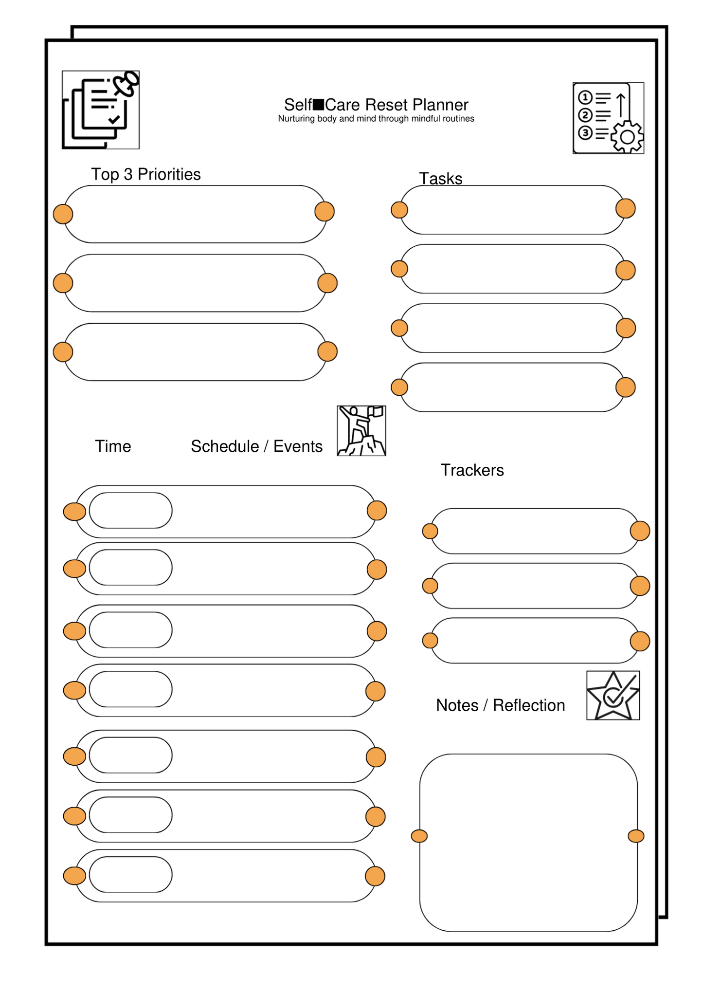 Self Care Reset Planner