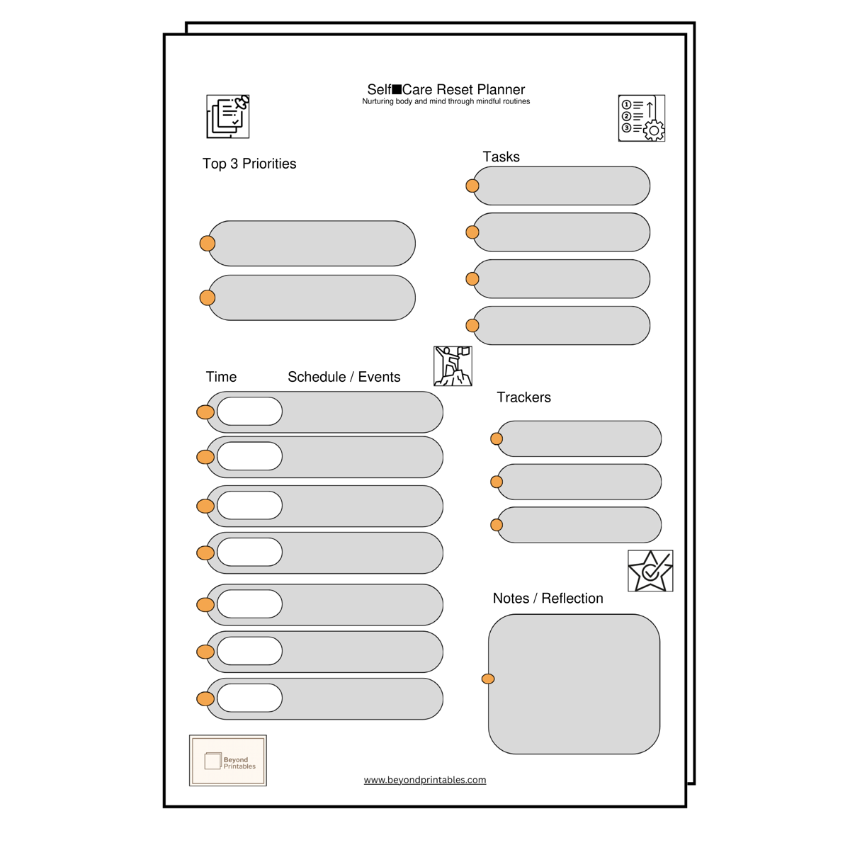 Self Care Reset Planner