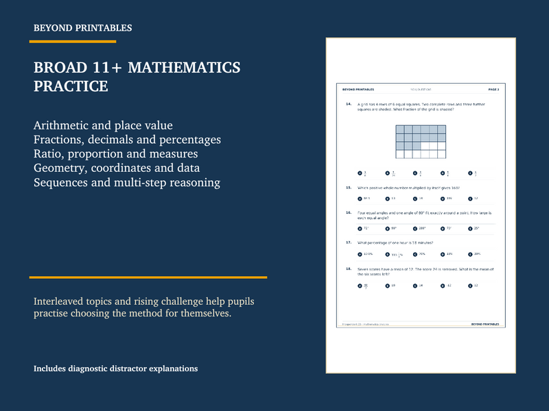 11+ Maths Practice Paper I | 50-Question Multiple Choice Test with Answers — preview