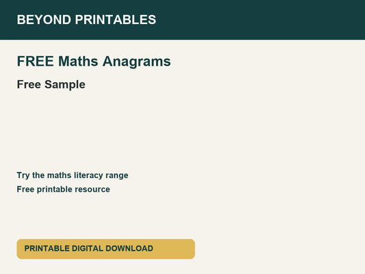 FREE Maths Anagrams Sample - Level 1
