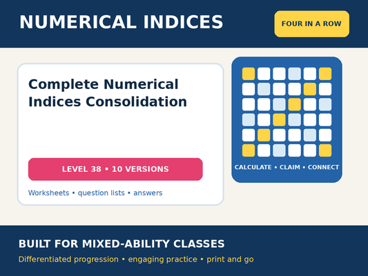 Numerical Indices – Complete Numerical Indices Consolidation – Four in a Row – 10 Versions