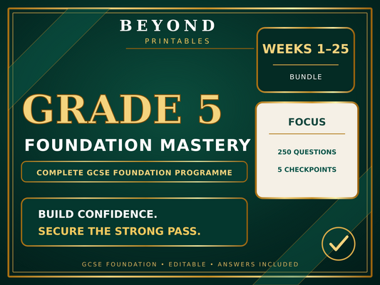 Grade 5 GCSE Foundation Mastery | Complete 25-Week Programme | 250 Questions