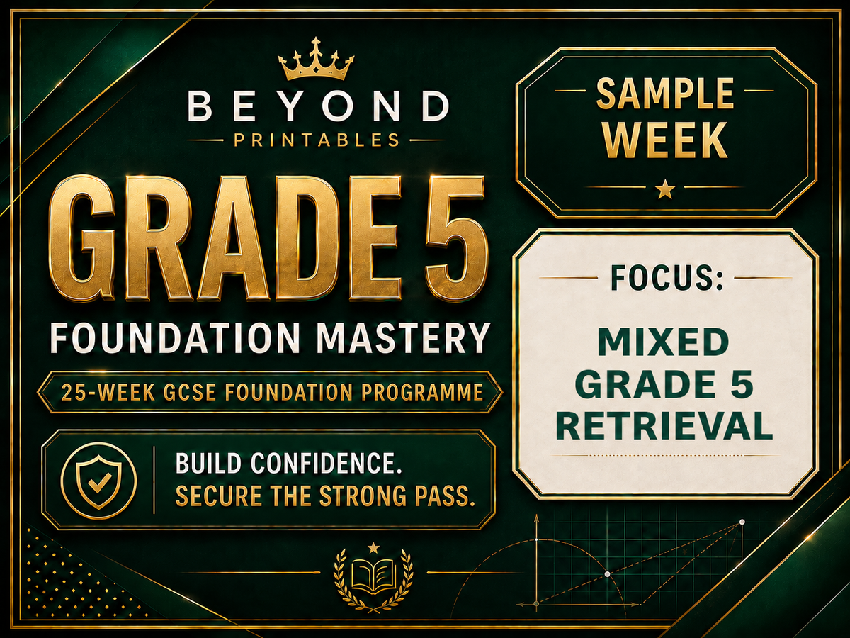 FREE Grade 5 GCSE Foundation Mastery Sample | New Questions, Answers and Editable Files