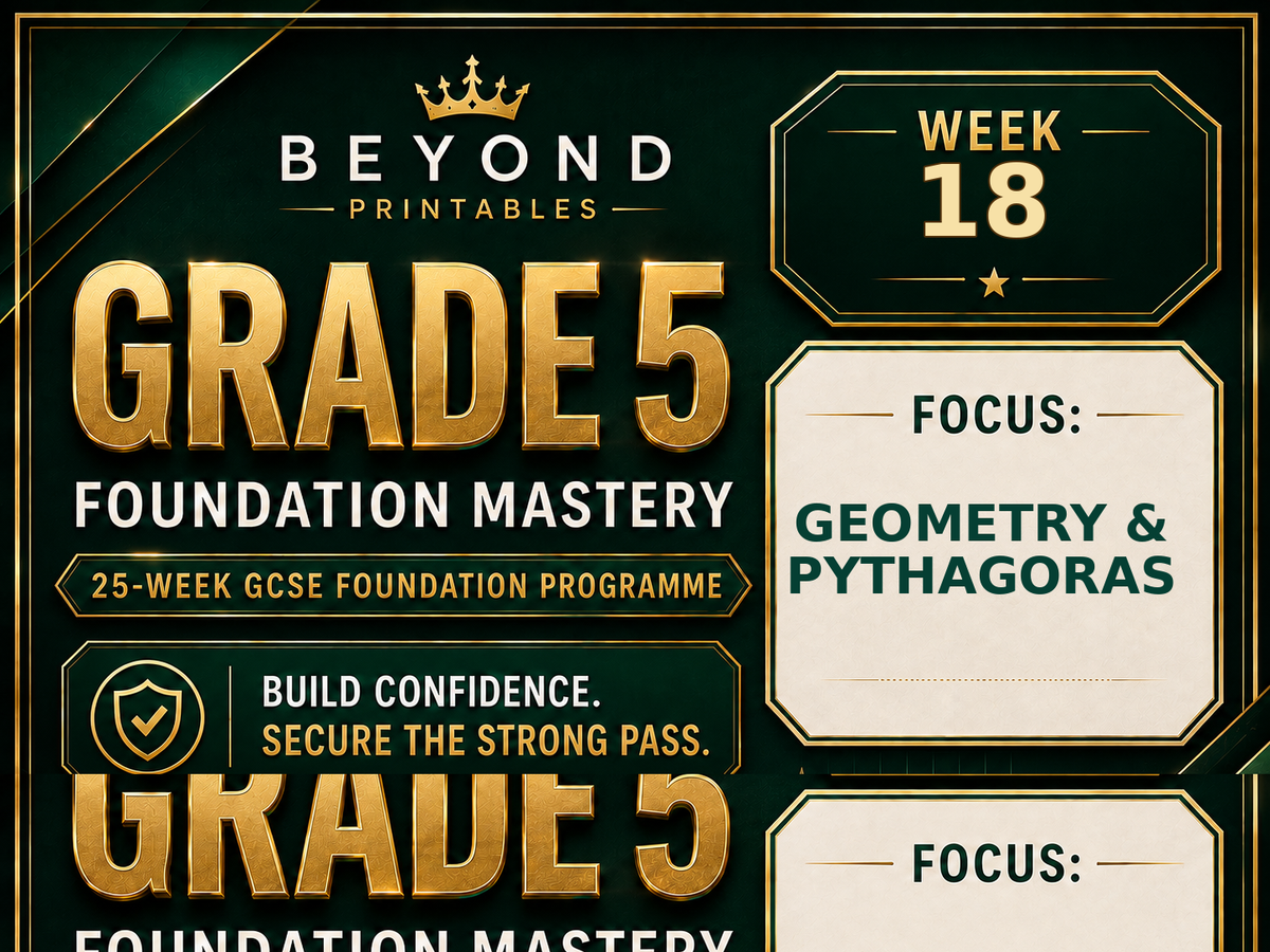 Grade 5 GCSE Foundation Mastery Retrieval - Week 18 | Questions, Answers and Support
