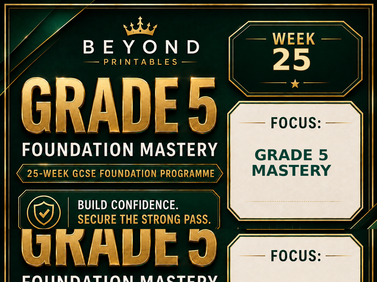 Grade 5 GCSE Foundation Mastery Retrieval - Week 25 | Questions, Answers and Support
