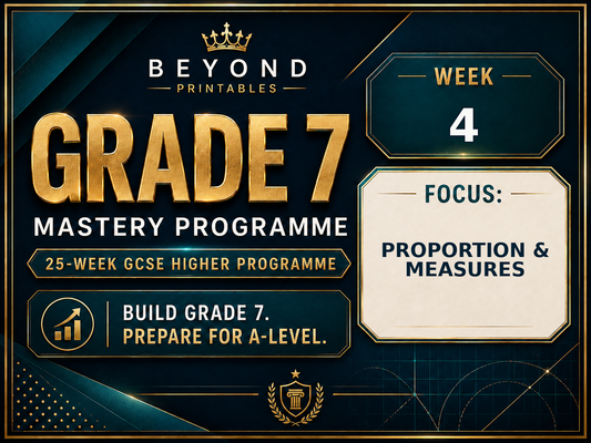 Grade 7 GCSE Higher Maths Week 04: Proportion & Measures | Mastery Retrieval Practice Pack
