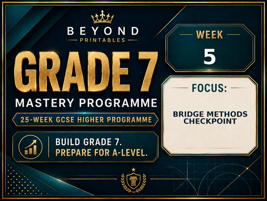 Grade 7 GCSE Higher Maths Week 05: Bridge Methods Checkpoint | Mastery Retrieval Practice Pack