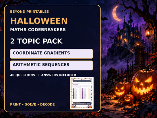 Halloween Maths Codebreaker Pack | Coordinate Gradients and Sequences — cover
