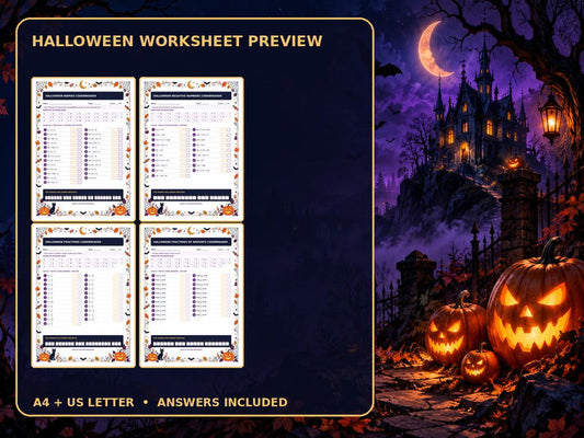 Halloween Maths Codebreaker Bundle | 20 Topics and Answer Keys — preview