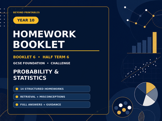 Year 10 Homework Booklet – GCSE Foundation Challenge | Half Term 6 Statistics — cover