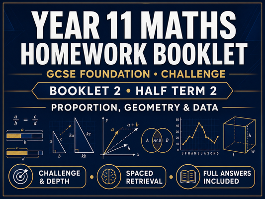 Year 11 Maths Homework Booklet – GCSE Foundation Challenge – Half Term 2 with Answers — cover