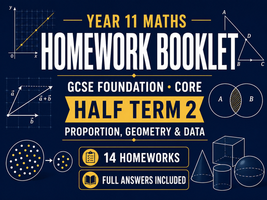 Year 11 Maths Homework Booklet – GCSE Foundation Core Half Term 2 with Answers — cover
