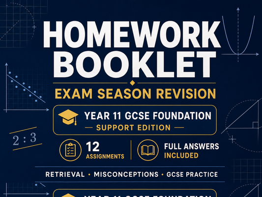 Exam Season GCSE Maths Homework - Year 11 Foundation Support - Full Answers — cover