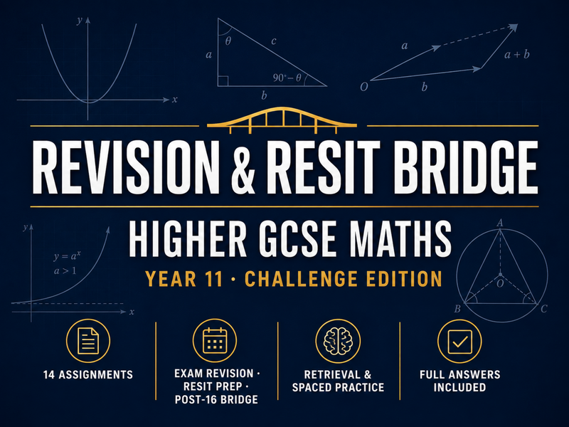 Revision & Resit Bridge – Higher GCSE Maths Year 11 Challenge Homework — cover