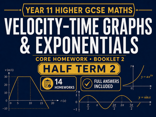Year 11 Higher GCSE Maths Core Homework – Half Term 2 – 14 Homeworks with Answers — cover