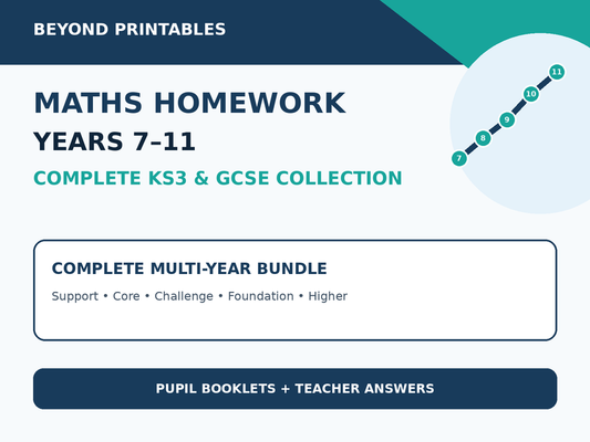 Years 7–11 Complete Maths Homework – KS3 All Pathways and GCSE Tiers with Answers — cover