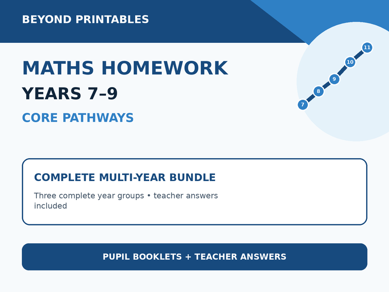 Years 7–9 Maths Homework Bundle – Core Pathways with Answers — cover