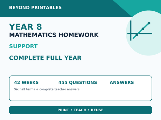 Year 8 Maths Homework – Support Full-Year Bundle with Answers — cover
