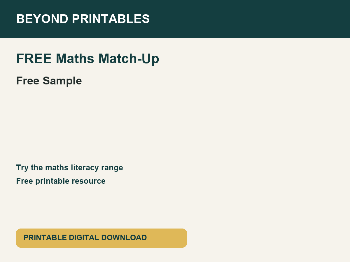 FREE Maths Match-Up Sample - Algebraic Language