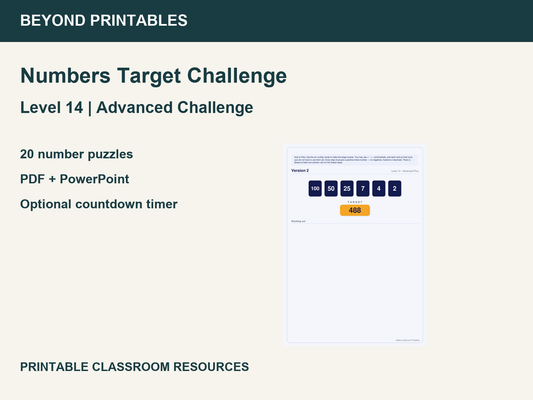 Number Target Challenge Level 14: Advanced Challenge | 20 Maths Puzzles