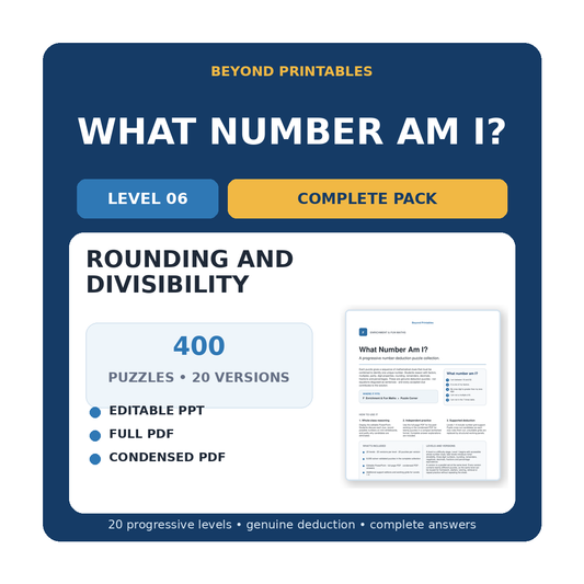 What Number Am I? Level 06: Rounding And Divisibility | 20-Version Bundle