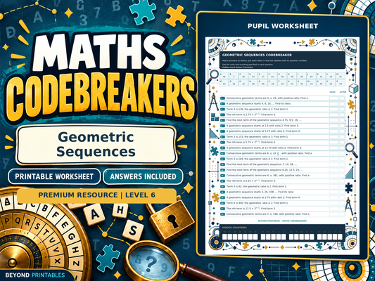 Premium Geometric Sequences | Maths Codebreaker | Answers Included — cover