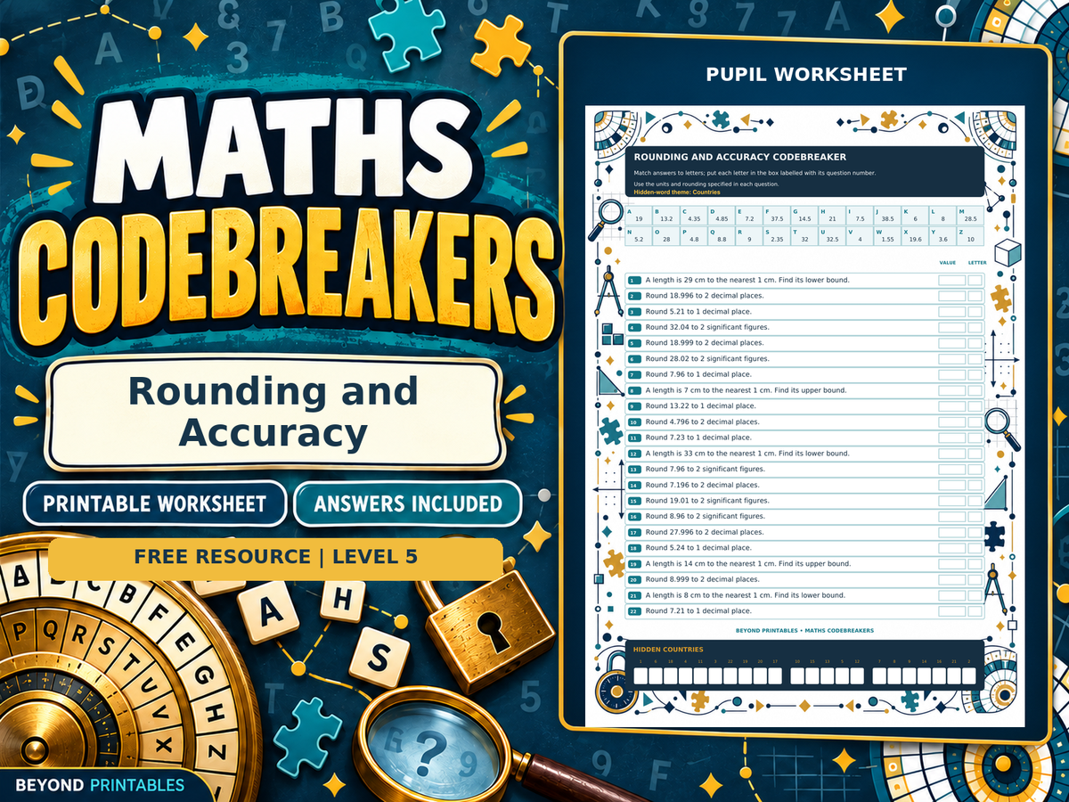 FREE Rounding and Accuracy | Maths Codebreaker | Answers Included — cover