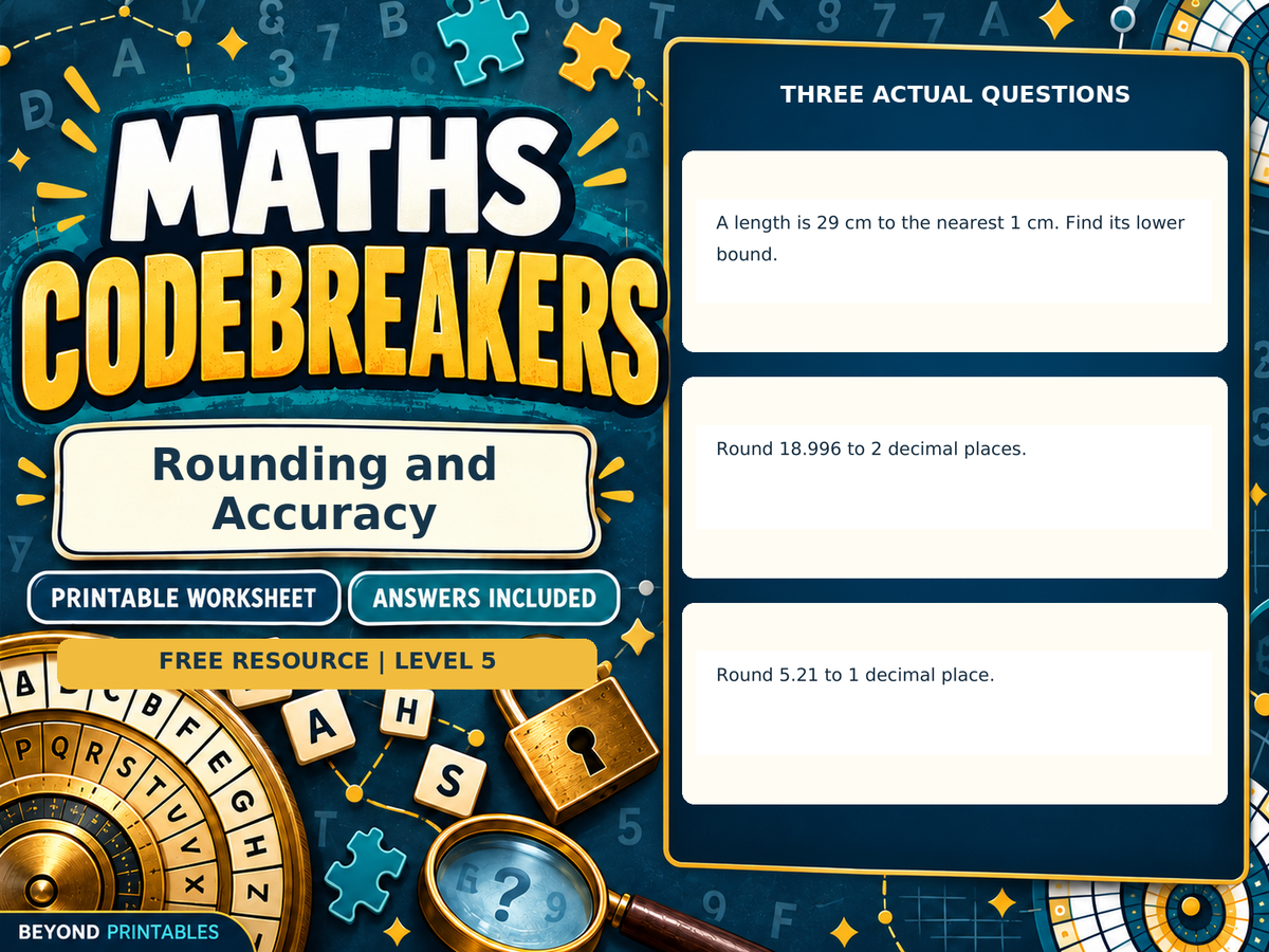 FREE Rounding and Accuracy | Maths Codebreaker | Answers Included — answer preview
