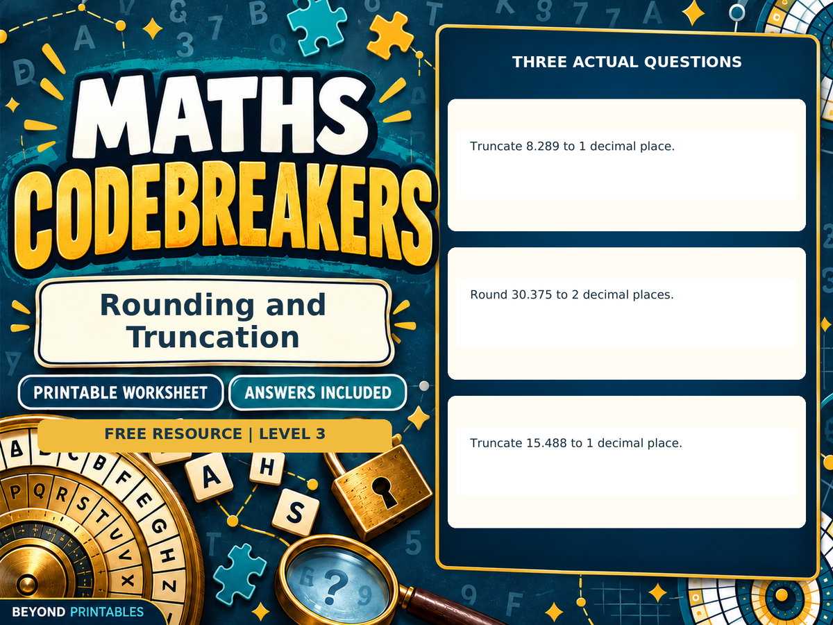 FREE Rounding and Truncation | Maths Codebreaker | Answers Included — answer preview