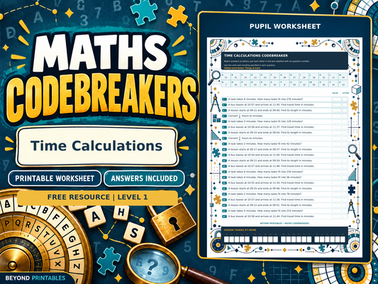 FREE Time Calculations | Maths Codebreaker | Answers Included — cover
