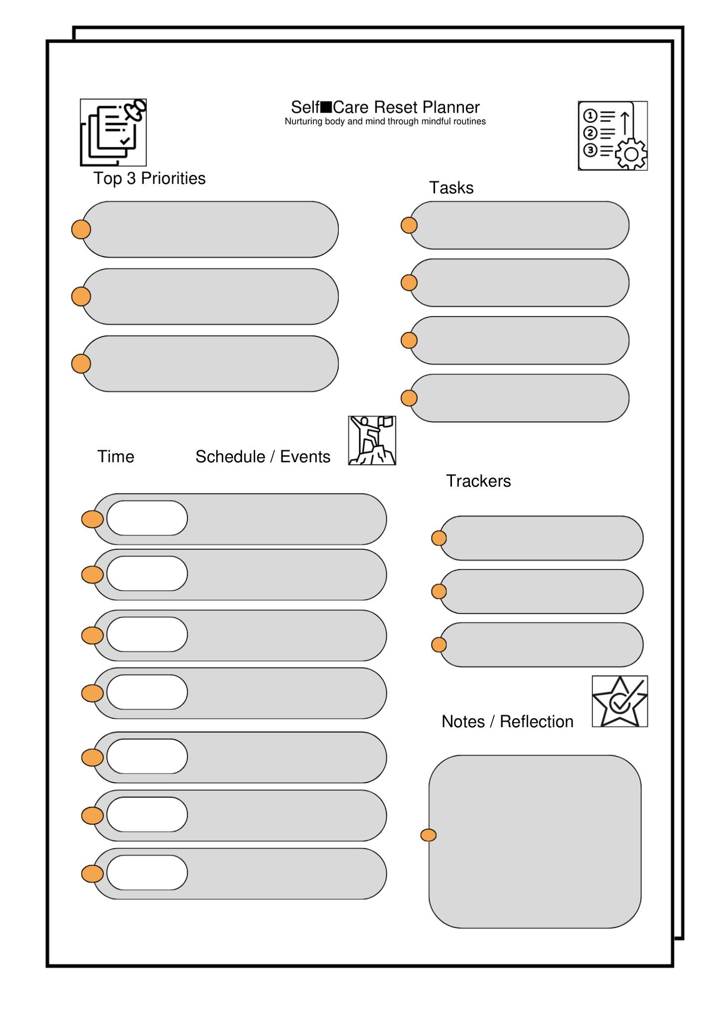 Self Care Reset Planner