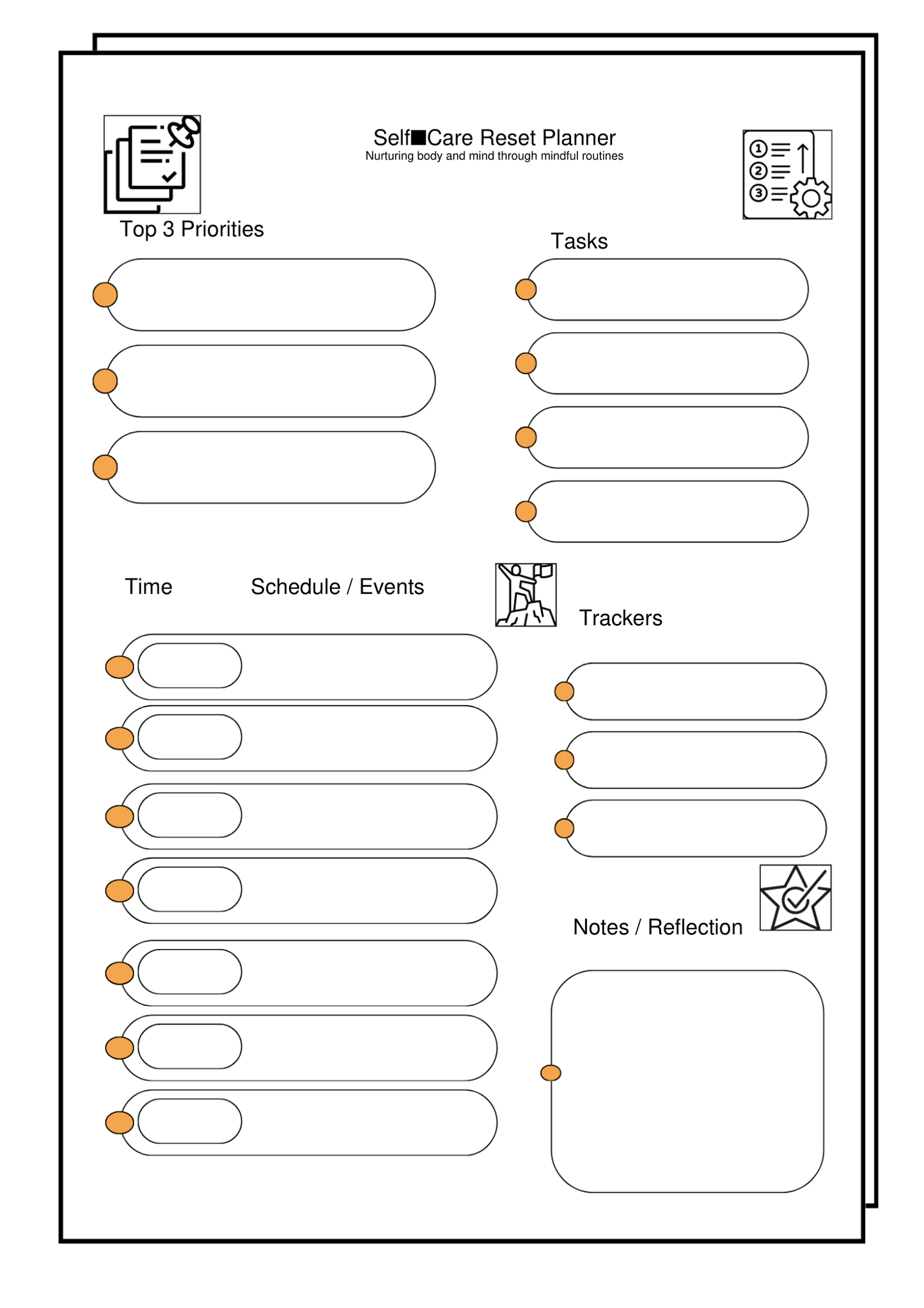 Self Care Reset Planner